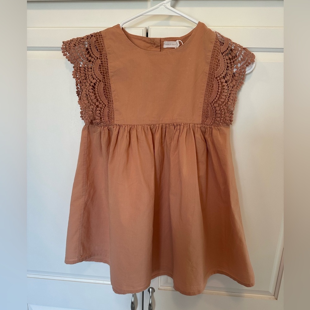 Jamie Kay- girls 7T peach dress